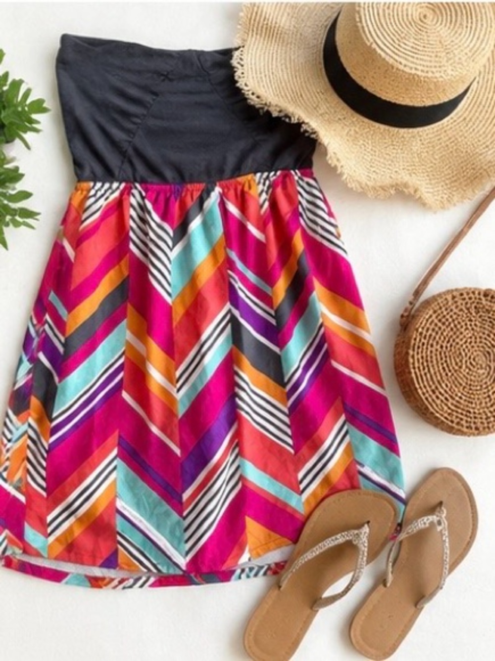 Roxy Strapless Multicoloured Beach Dress